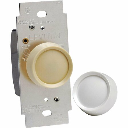 LEVITON White/Light Almond Universal Push On-Off Rotary Dimmer Switch C26-RDL06-0TW